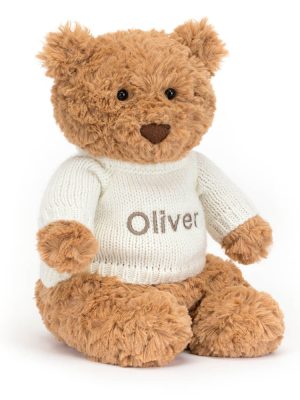 Bartholomew Bear with Personalised Cream Jumper