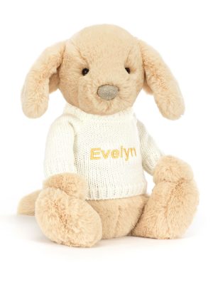 Bashful Luxe Puppy Orlando with Personalized Cream Jumper