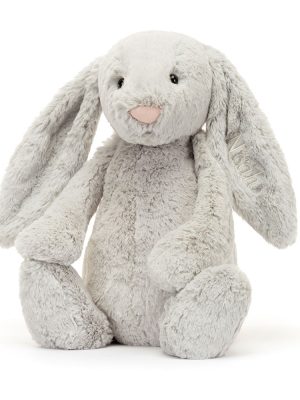 Personalised Bashful Silver Bunny Huge