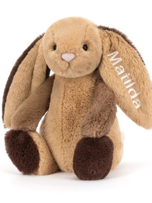 Personalized Bashful Patchwork Brown Bunny Original