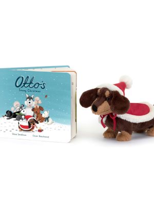 Otto's Snowy Christmas Book and Winter Warmer Otto Sausage Dog