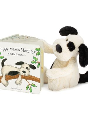 Puppy Makes Mischief Book & Bashful Puppy Medium